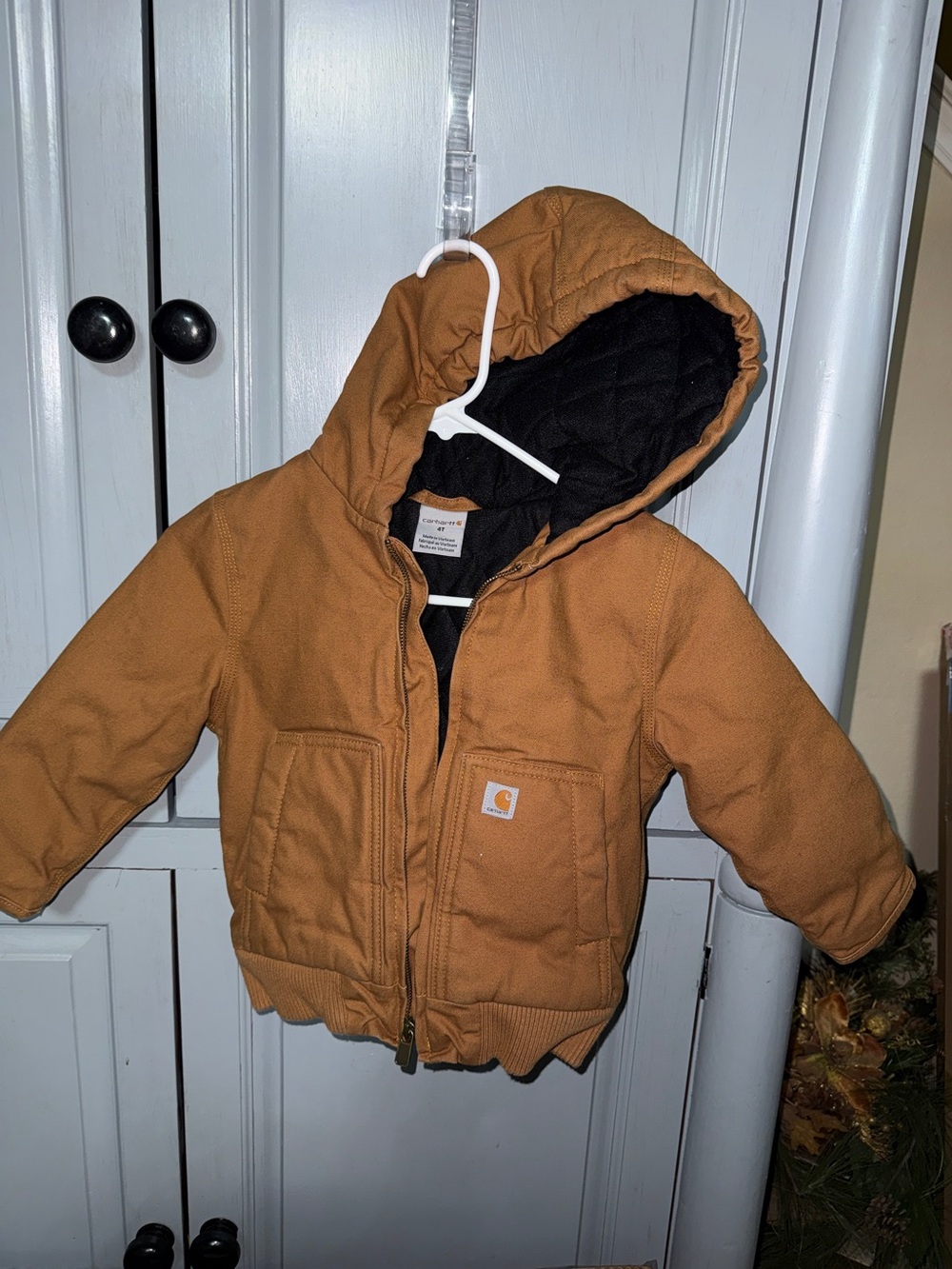 Carhartt Kids Brown Hooded Work Jacket Size 4T